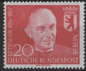 1958 In Memorial of Otto Suhr. 20 pfg