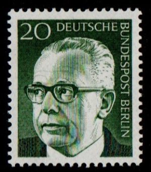 1970. Federal President Gustav Heinemann. 20 pfg