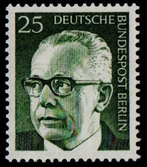 1970. Federal President Gustav Heinemann. 25 pfg