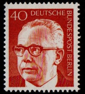 1970. Federal President Gustav Heinemann. 40 pfg