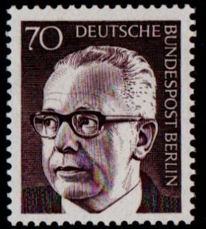 1970. Federal President Gustav Heinemann. 70 pfg