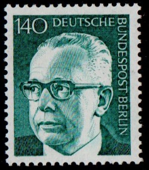 1970. Federal President Gustav Heinemann. 140 pfg