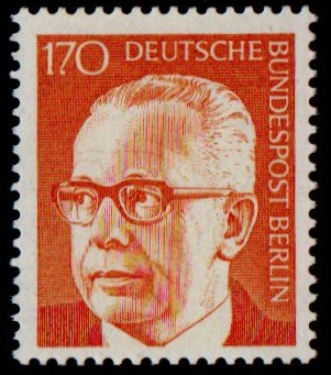 1970. Federal President Gustav Heinemann. 170 pfg