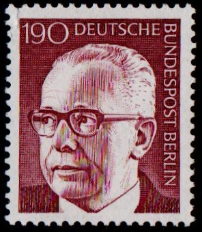 1970. Federal President Gustav Heinemann. 190 pfg