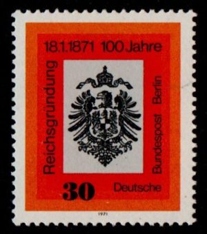 West Berlin. 1971. The 100th Anniversary of the Foundation of the German Empire. 30 pfg. B380. MNH