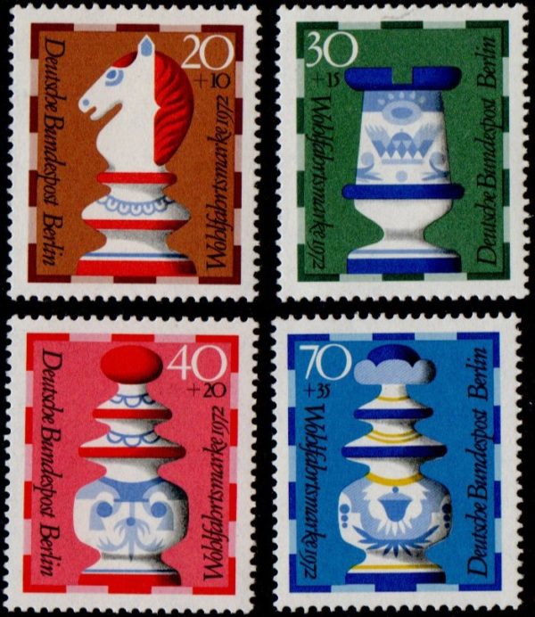 West Berlin. 1972. Charity Stamps. Faience Chessmen. B424-427. Full set. MNH