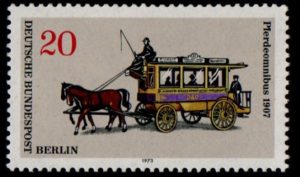 West Berlin. 1973. Means of Transportation in Berlin. Horse-bus. 20 pfg. B434. MNH