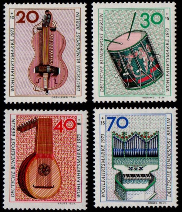 1973. Charity Stamps. Musical instruments.