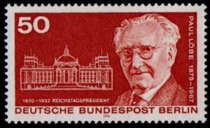 1975. The 100th Anniversary of the Birth of Paul Löbe - President of Parliament