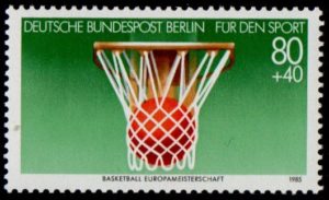 West Berlin. 1985. Sports. Ball in net