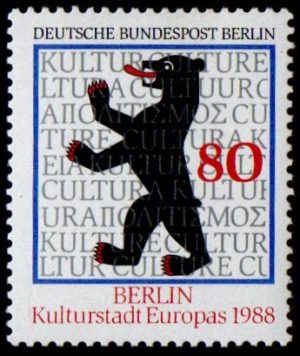 West Berlin. 1988. Berlin - the Cultural City of Europe. 80 pfg