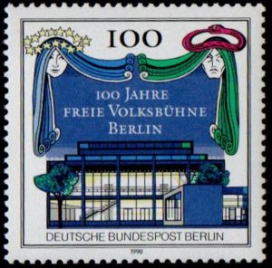 West Berlin. 1990. The 100th Anniversary of the Freie Volksbühne Theatre