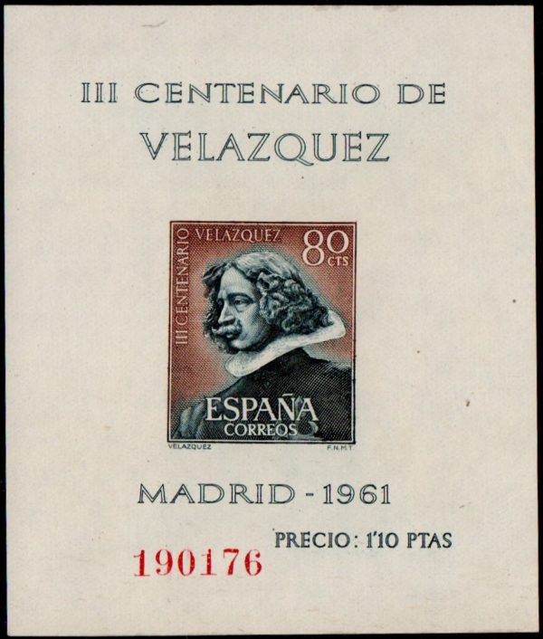 Spain. 1961. The 300th Anniversary of the Death of Diego Rodriguez de Silva Velazquez.