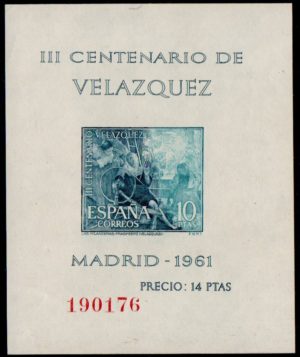 Spain. 1961. The 300th Anniversary of the Death of Diego Rodriguez de Silva Velazquez. "The Spinners"