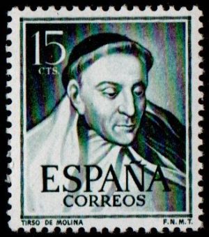 Spain. 1953. Definitive Issues. Portraits. Tirso de Molina (poet)