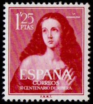 Spain. 1954. The 300th Anniversary of the Death of Jose Ribera. "St.Mary Magdalene"