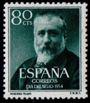 Spain. 1954. Stamp Day. M.Menendez Pelayo (historian)