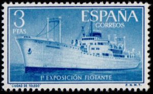 Spain. 1956. Ships - First Floating Exhibition. "Ciudad de Toledo" (cargo liner)