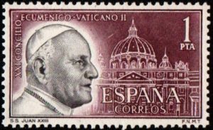 pain. 1962. Vatican Council. Pope John and the Dome of St.Peter's