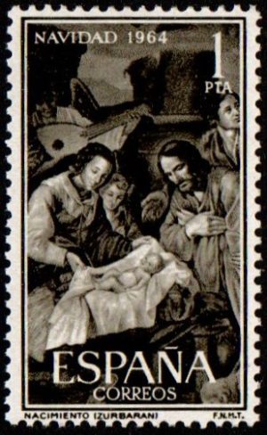 Spain. 1964. Christmas. "Adoration of the Shepherds" by Zurbaran