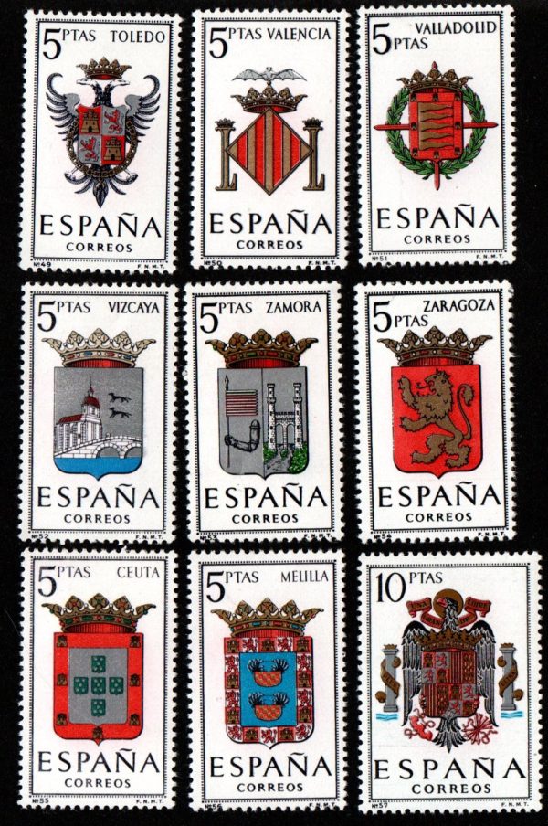 Spain. 1966. Arms of Provincial Capitals