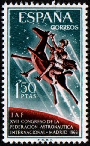 Spain. 1966. International Space Congress, Madrid. Horseman in the sky