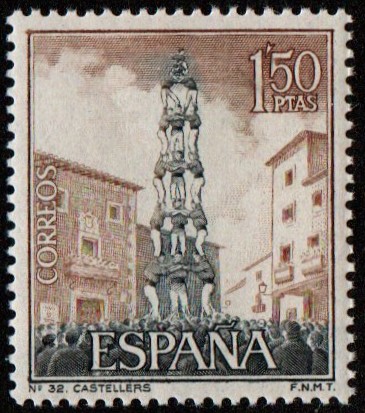 Spain. 1967. Sightseeing - International Year of Tourism. Castellers (acrobats)