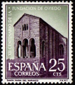 Spain. 1961. Monasteries and Abbeys. The 1200th Anniversary of Oviedo. Santa Maria del Naranco Church