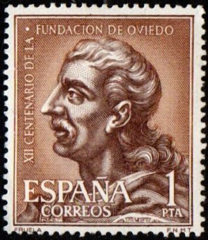 Spain. 1961. Monasteries and Abbeys. The 1200th Anniversary of Oviedo. Fruela (portrait)