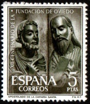 Spain. 1961. Monasteries and Abbeys. The 1200th Anniversary of Oviedo. Apostles of the Holy Hall