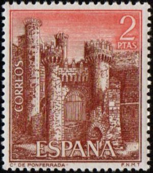 Spain. 1967. Spanish castles (2nd series). Ponferrada castle (Leon)