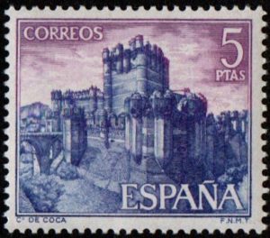 Spain. 1967. Spanish castles (2nd series). Castle Coca (Segovia)