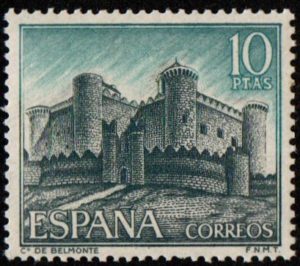 Spain. 1967. Spanish castles (2nd series). Belmonte Castle (Cuenca)