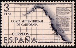 Spain. 1967. Explorers and Colonizers of America (7th Series). Map of California Coast