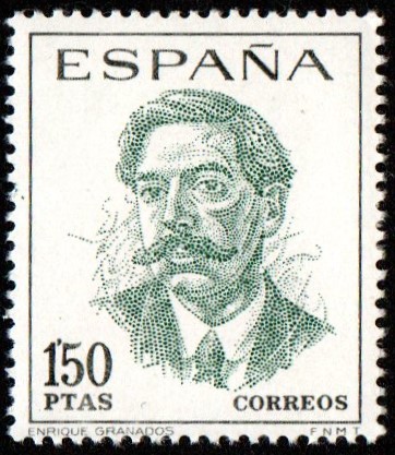 Spain. 1967. Anniversaries. Portraits. Enrique Granados (composer, 100th birth anniversary)