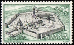 Spain. 1967. Monasteries and Abbeys. Veruela Monastery. Aerial View of the monastery