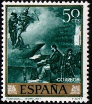 Spain. 1968. Paintings by Mariano Fortuny y Carbo - Stamp Day. "Fantasia"