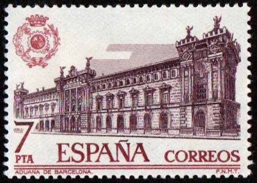 Spain. 1976. Spanish Custom Buildings. Cutom-house, Barcelona. 7 pts