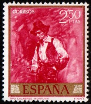 Spain. 1968. Paintings by Mariano Fortuny y Carbo - Stamp Day. "Typical Calabrian"