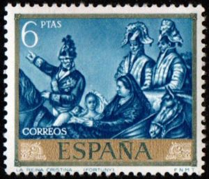 Spain. 1968. Paintings by Mariano Fortuny y Carbo - Stamp Day. "Queen Christina"