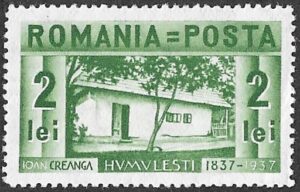 Romania. 1937. Ion Creanga, writer. 2L. MNH. Cat 463 (Scott)