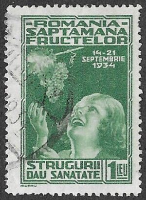 Romania. 1934 Fruit Exhibition. 1L. Cancelled. Cat 485