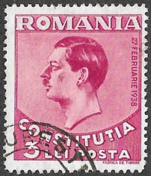 Romania. 1938 New Constitution. 3L. Cancelled. Cat Mi549