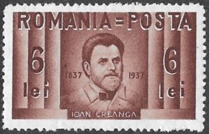 Romania. 1937. Ion Creanga, writer. 6 + 6L. MNH. Cat 466