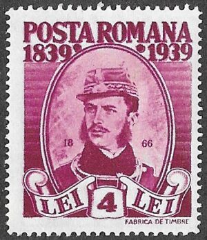 Romania. 1939 The 100th Anniversary of the Birth of King Carol I. King Karl I in 1866. 4l. MNH. Cat Mi575