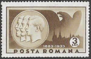 Romania. 1933 The 50th Anniversary of the Royal Summer Residence Peles. 3L. MNH (no gum). Cat 470