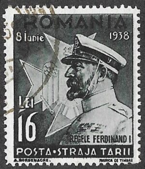 Romania. 1938 The 8th Anniversary of the Carol`s Accession to the Throne. Konig Ferdinand I. 16L. Cancelled. Cat Mi562