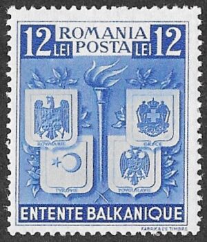 Romania. 1940 Balkan Entente. 12l. MNH. Cat Mi615