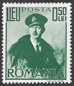 Romania. 1940 King Karl II. 1+0,50l. MNH. Cat Mi617