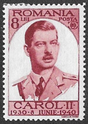 Romania. 1940 The 10th Anniversary of Carol´s Ascension to the Throne. 8l. MH. Cat Mi628